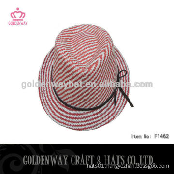 Fashion pink paper straw fedora hats